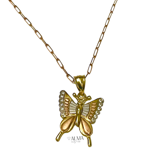 14K Gold Butterfly Pendant