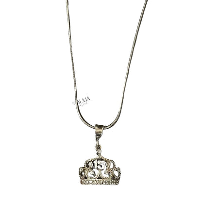 15 Crown Pendant with chain 18in, .925 Sterling Silver