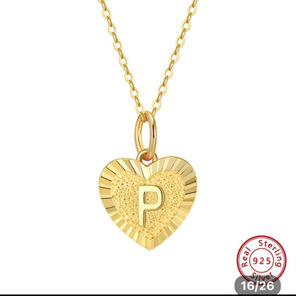 18K Gold Plated Silver Initial Necklace