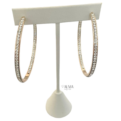 Hoop Earrings CZ 18K Gold plated