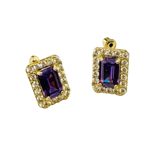 Square Halo Stud Earrings