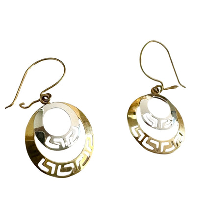 Greek key Circles Earring