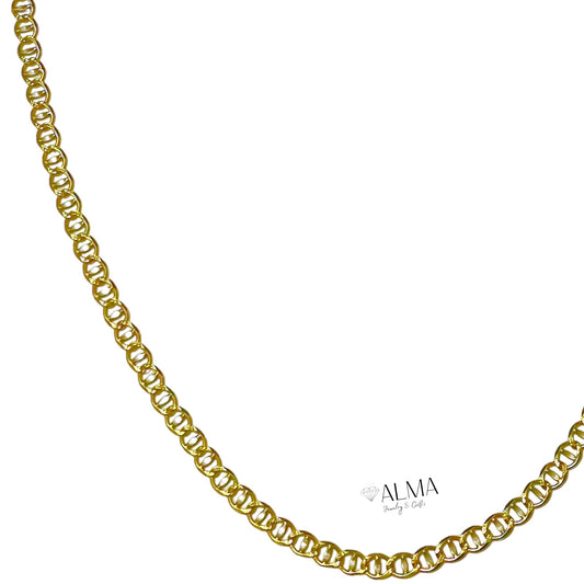 14K Gold Curb Mariner Chain 3.5mm