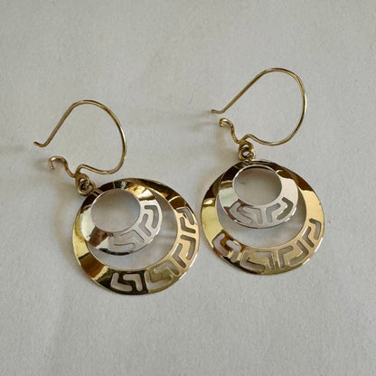 Greek key Circles Earring