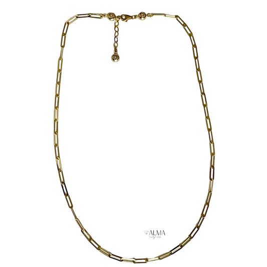 14K Gold Paperclip Necklace 2.9mm