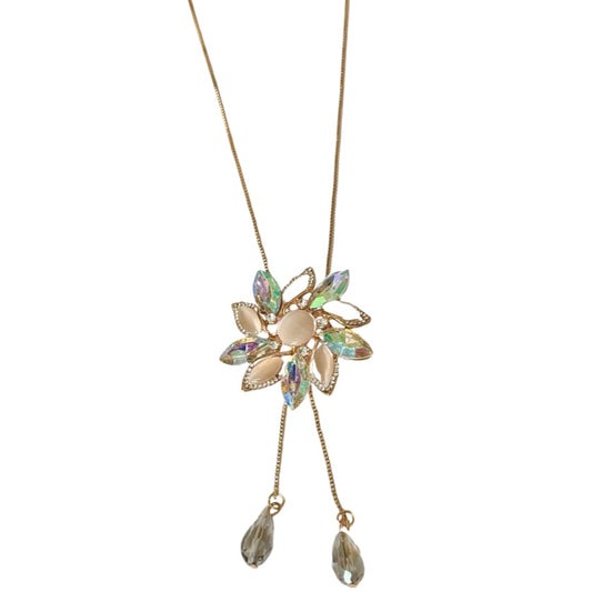 18K Gold Plated Flower Lariat Necklace