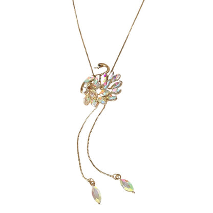 18K Gold Plated Swan Lariat Necklace