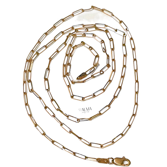 14K Rose Gold Paperclip Chain