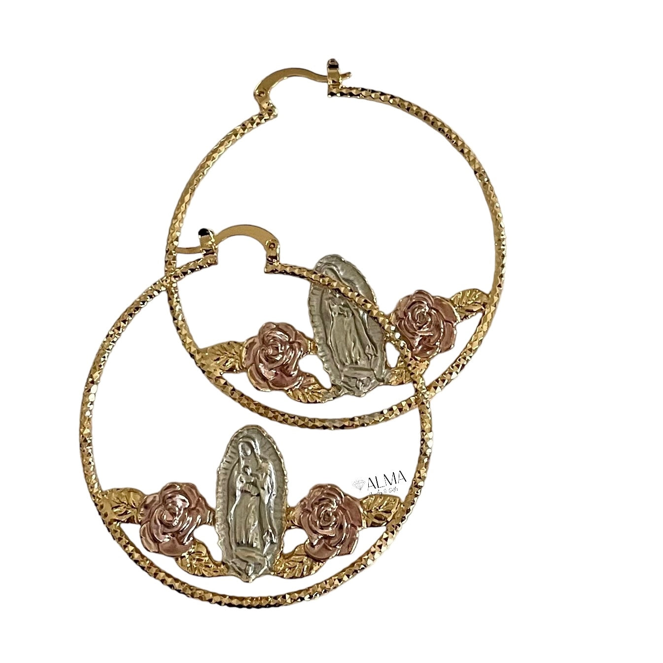 Our Lady of Guadalupe Hoop Earrings