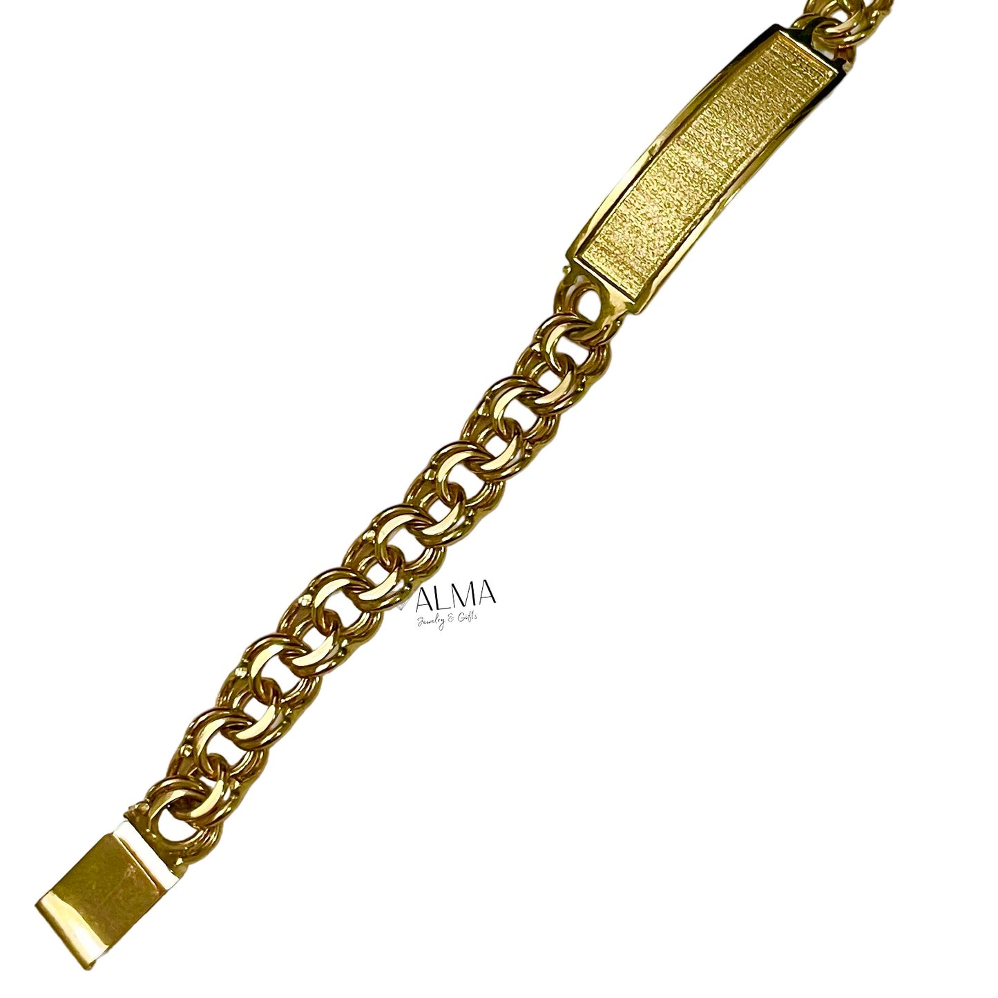 10K Gold Id Bracelet Chino link