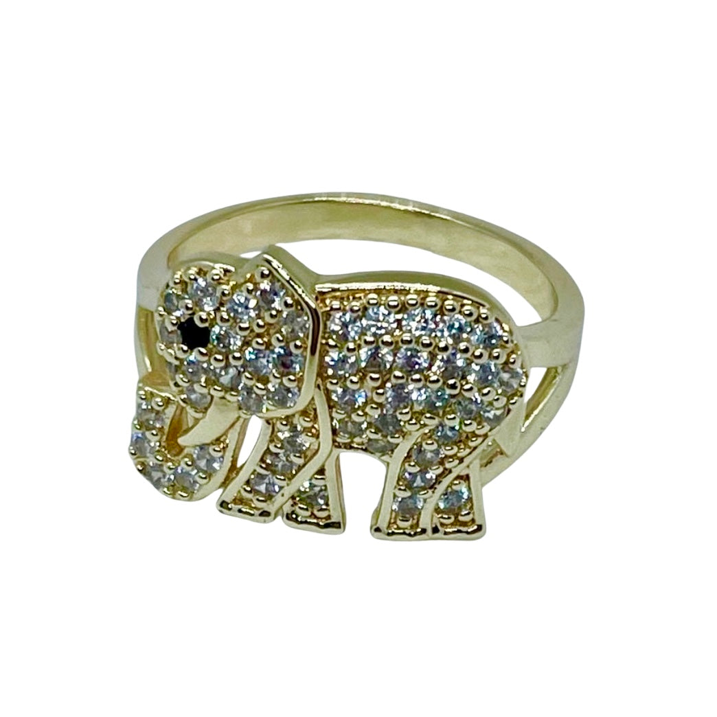 18K Gold Plated iced Elephant