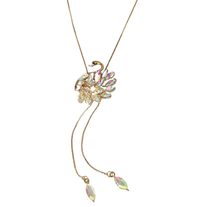 18K Gold Plated Swan Lariat Necklace