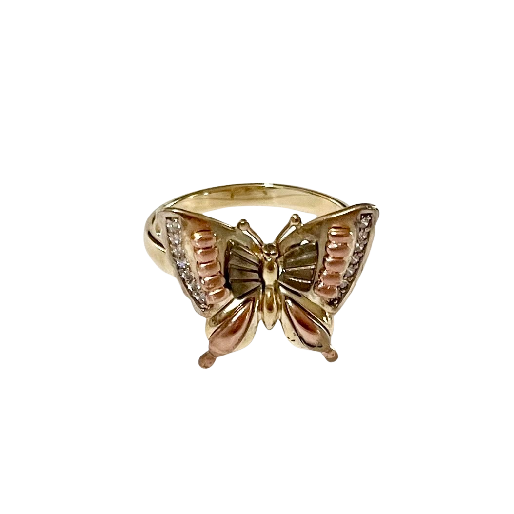 14K Gold Butterfly Lady Ring