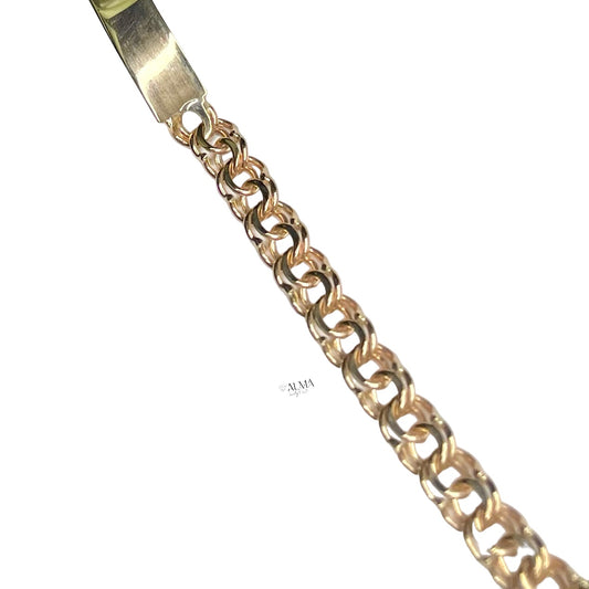 10K Gold Id Bracelet Chino link