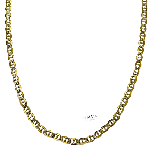 14K 2-Tones Gold Mariner Chain 4.4mm