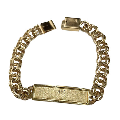 10K Gold Id Bracelet Chino link