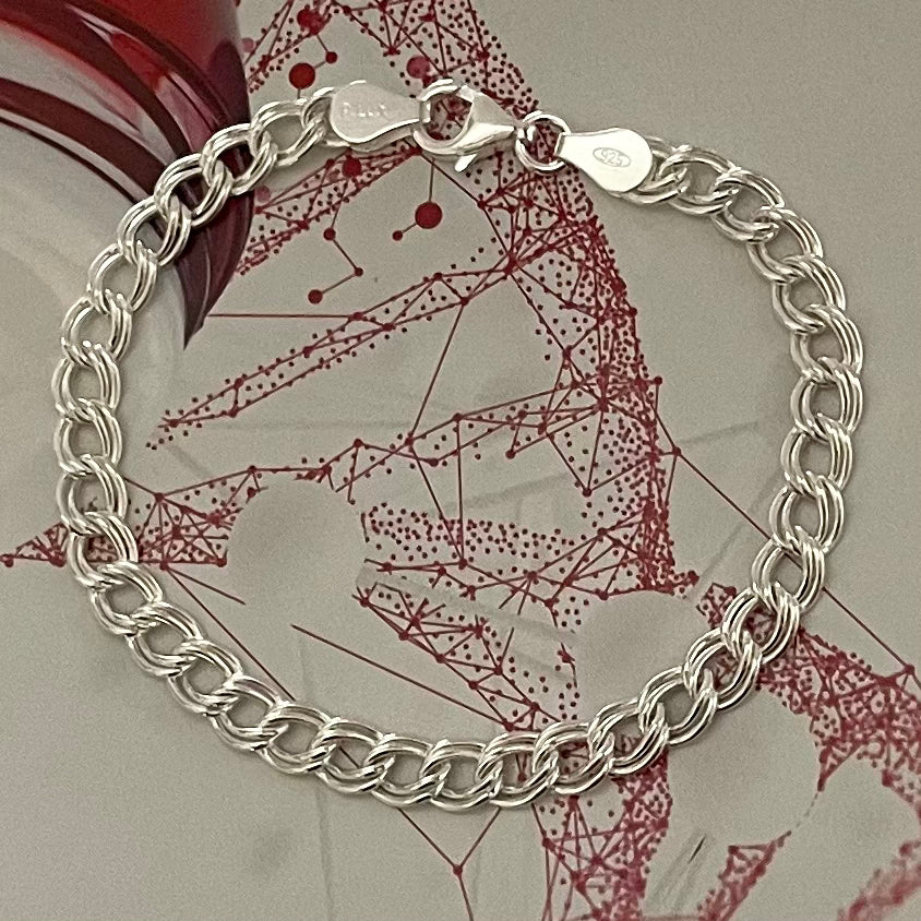 Double Link Bracelet in Sterling Silver