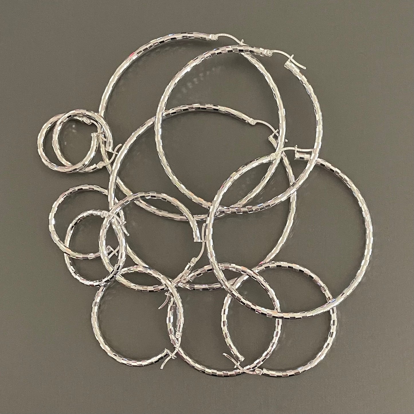 Hoop Earrings in Sterling Silver.