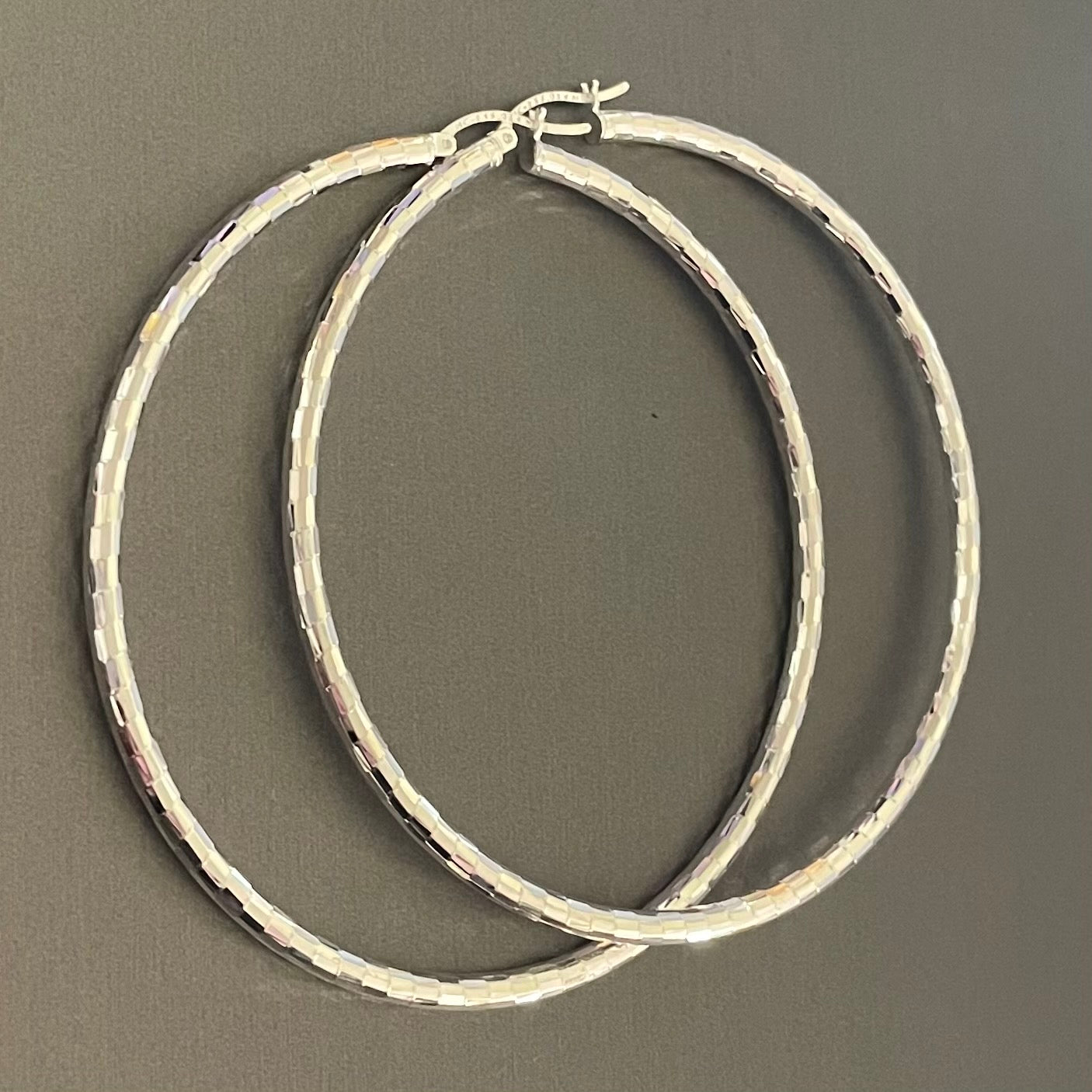 Hoop Earrings in Sterling Silver.