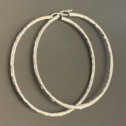 Hoop Earrings in Sterling Silver.