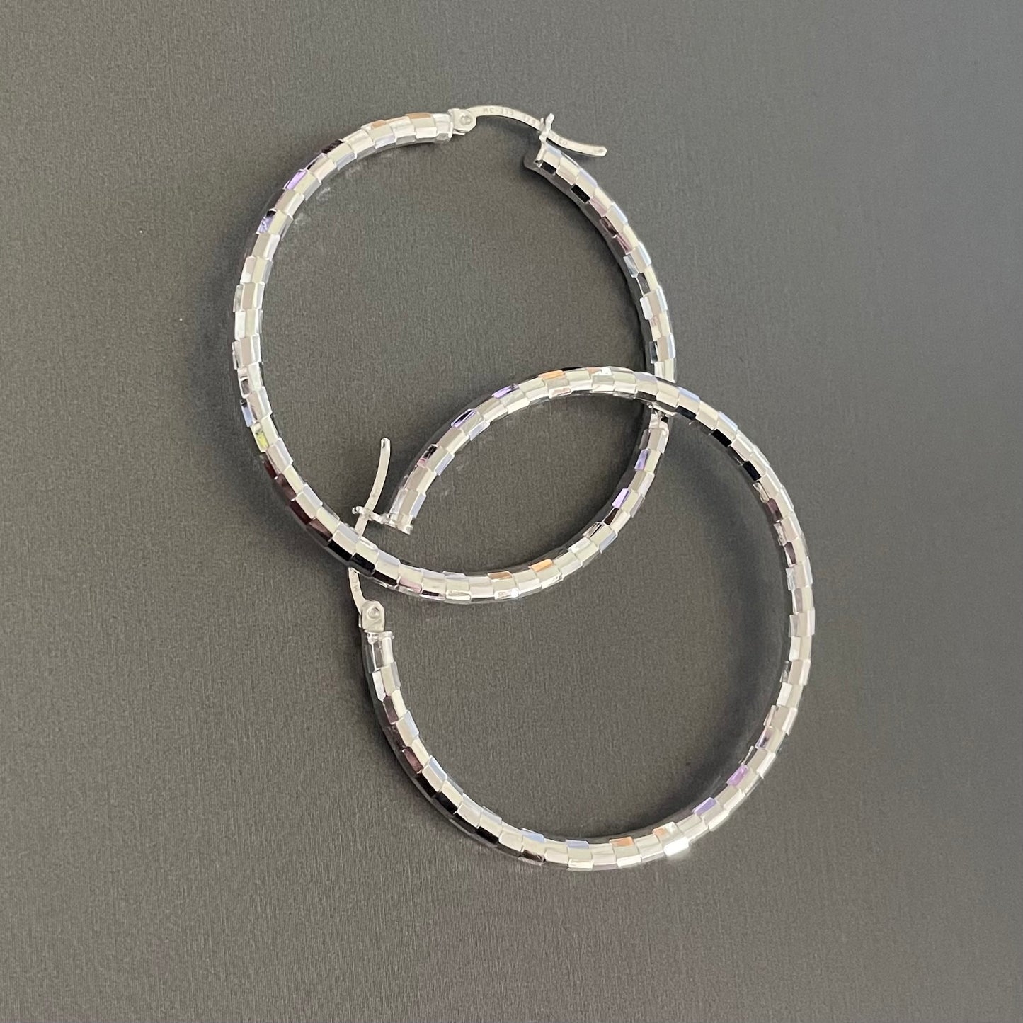 Hoop Earrings in Sterling Silver.