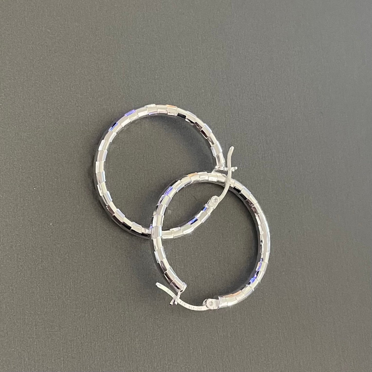 Hoop Earrings in Sterling Silver.