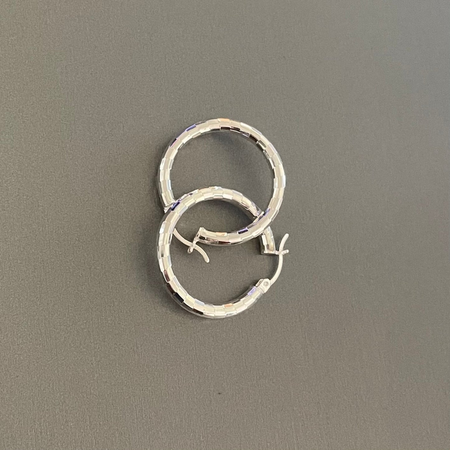 Hoop Earrings in Sterling Silver.