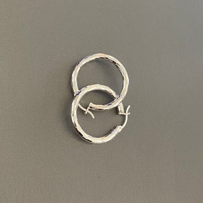 Hoop Earrings in Sterling Silver.