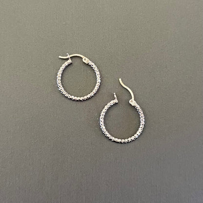 Hoop little Earrings , Sterling Silver.