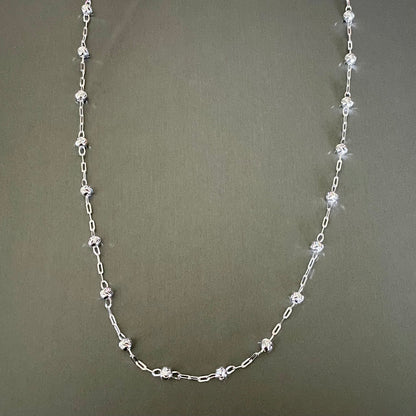 Necklace Beads Diamond Cut 18"