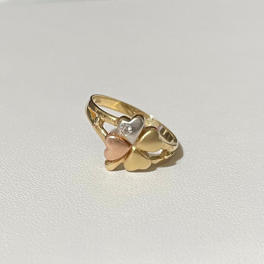 14K Gold Lady ring,  3-tones #7.5