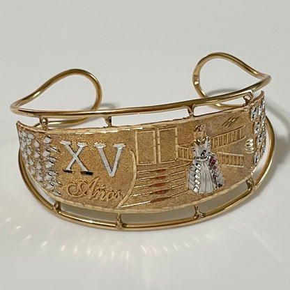 14K Quinceañera Bangle