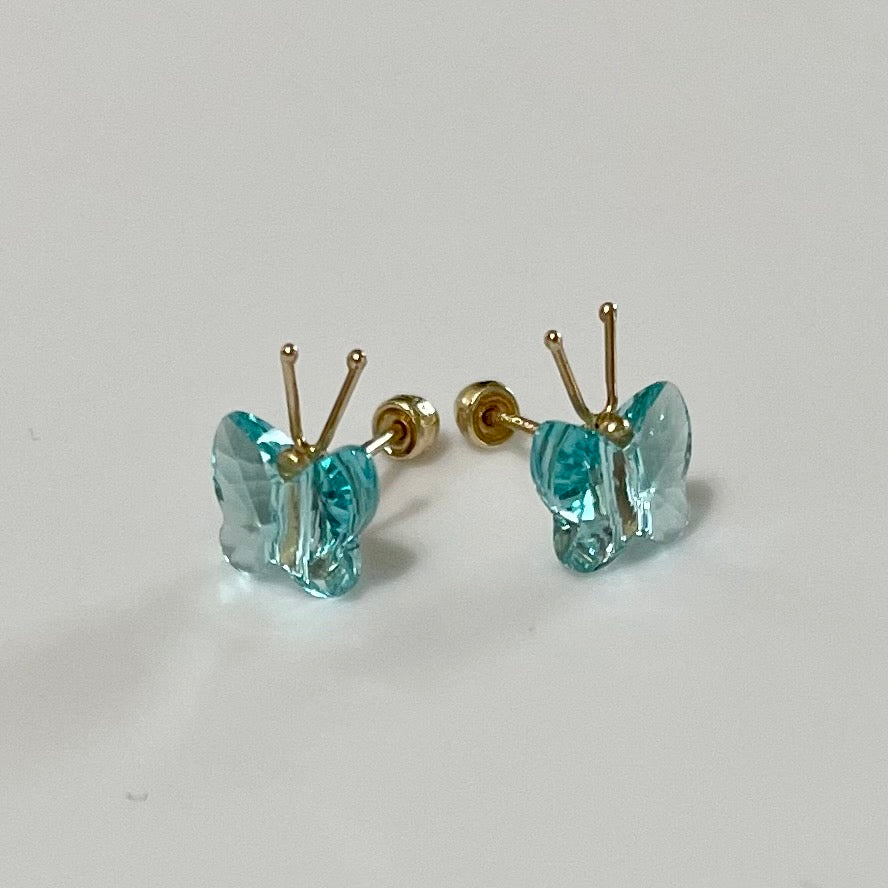 Crystal Butterfly Stud Earrings