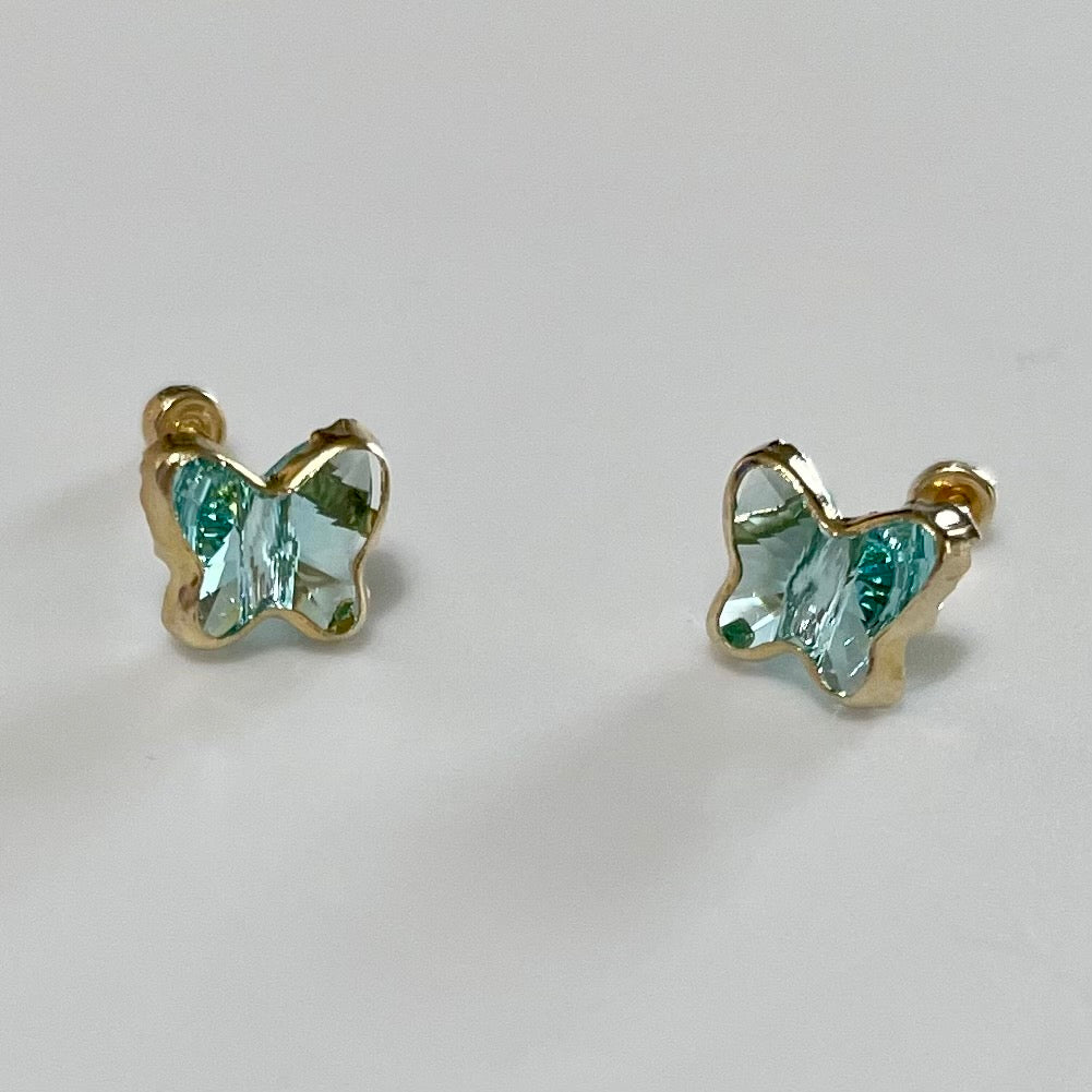 Crystal Butterfly Stud Earrings