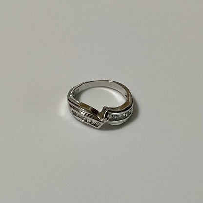 Baguette Zirconias Lady Silver Ring #7.5