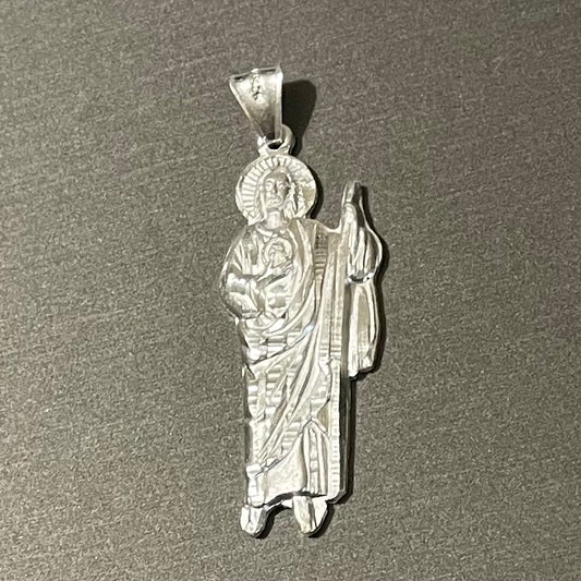 St. Jude Charm, silhouette,  in .925 Sterling Silver