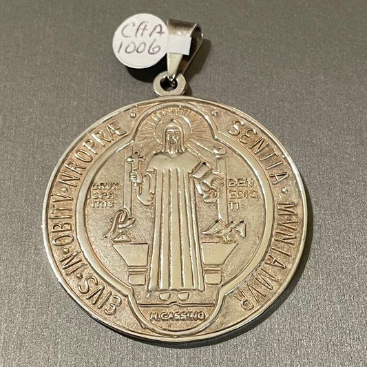 St. Benedict Charm, in .925 Sterling Silver