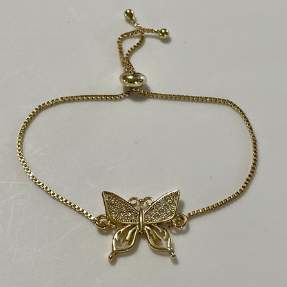 18K Gold Plated Butterfly Adjustable Bracelet