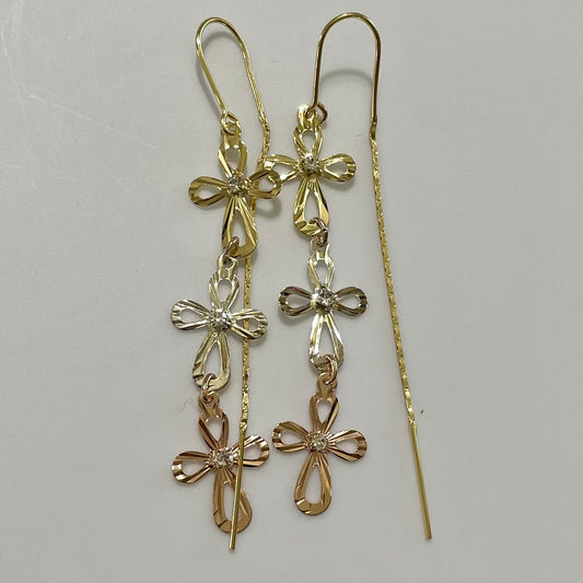 Crosses Dangle double sided Earrings 18K Gold Plated