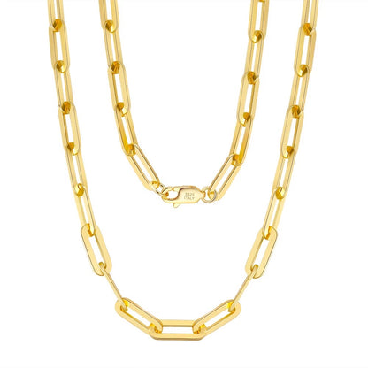 14K Gold over Silver Paperclip Chain 2mm