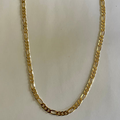 18K Gold Plated Figaro Chain,  5.6mm 24-in long