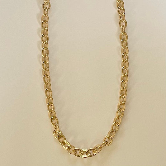 18K Gold Plated Double-link Necklace 18-in long