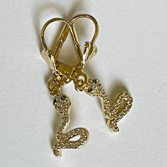 18K Gold Plated Snake Earrings