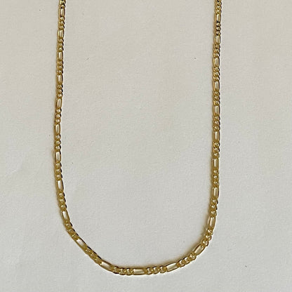 18K Gold Plated Figaro Chain,  3.1mm 24-in long