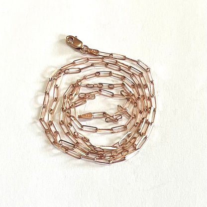 14K Rose Gold Paperclip Chain