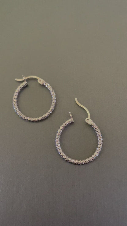 Hoop little Earrings , Sterling Silver.