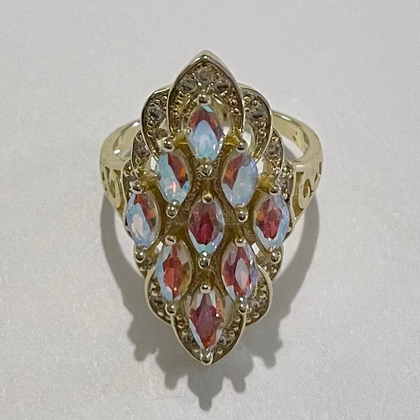 18K Gold Plated Multicolor Cocktail Ring