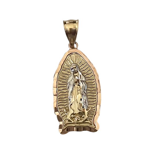 14K 3-tone Gold Virgin Pendant