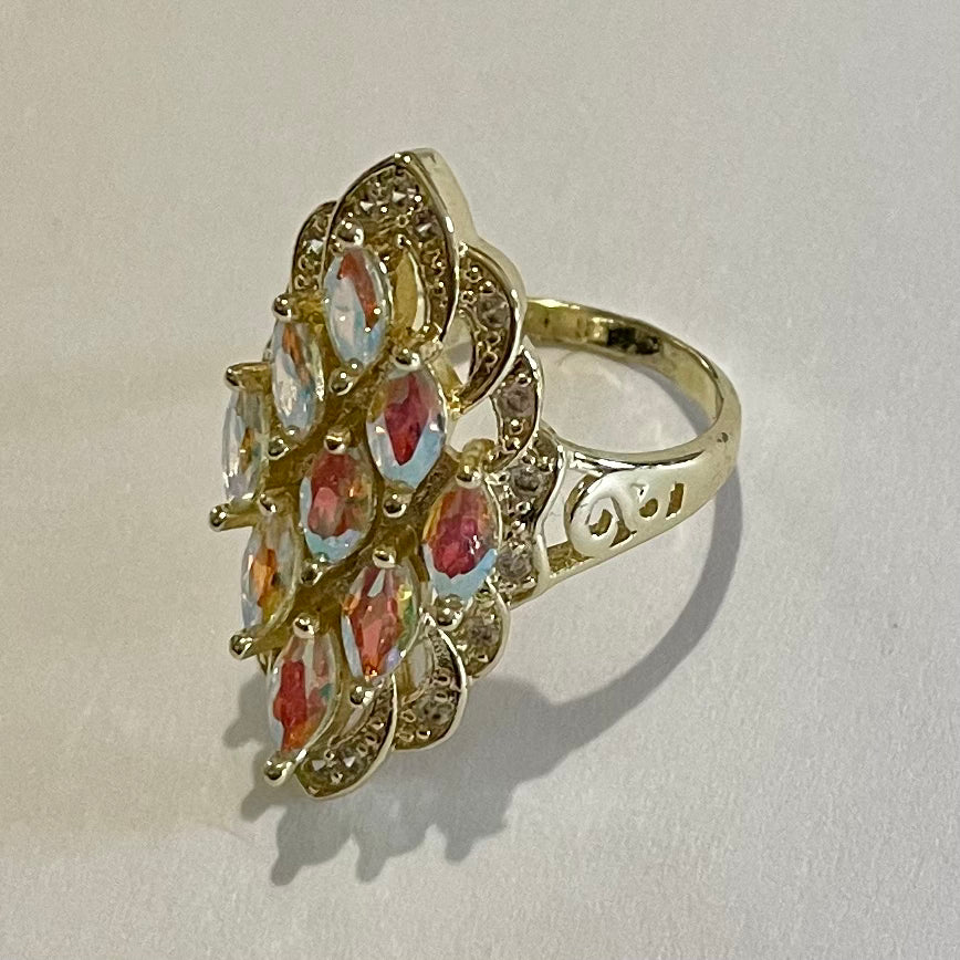 18K Gold Plated Multicolor Cocktail Ring