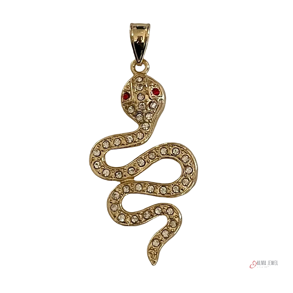 18K Gold Plated Snake Pendant